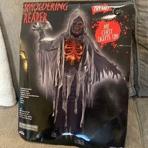 Smoldering Reaper includes Hooded Robe, Light up Chest, Belt, Gloves, and mask